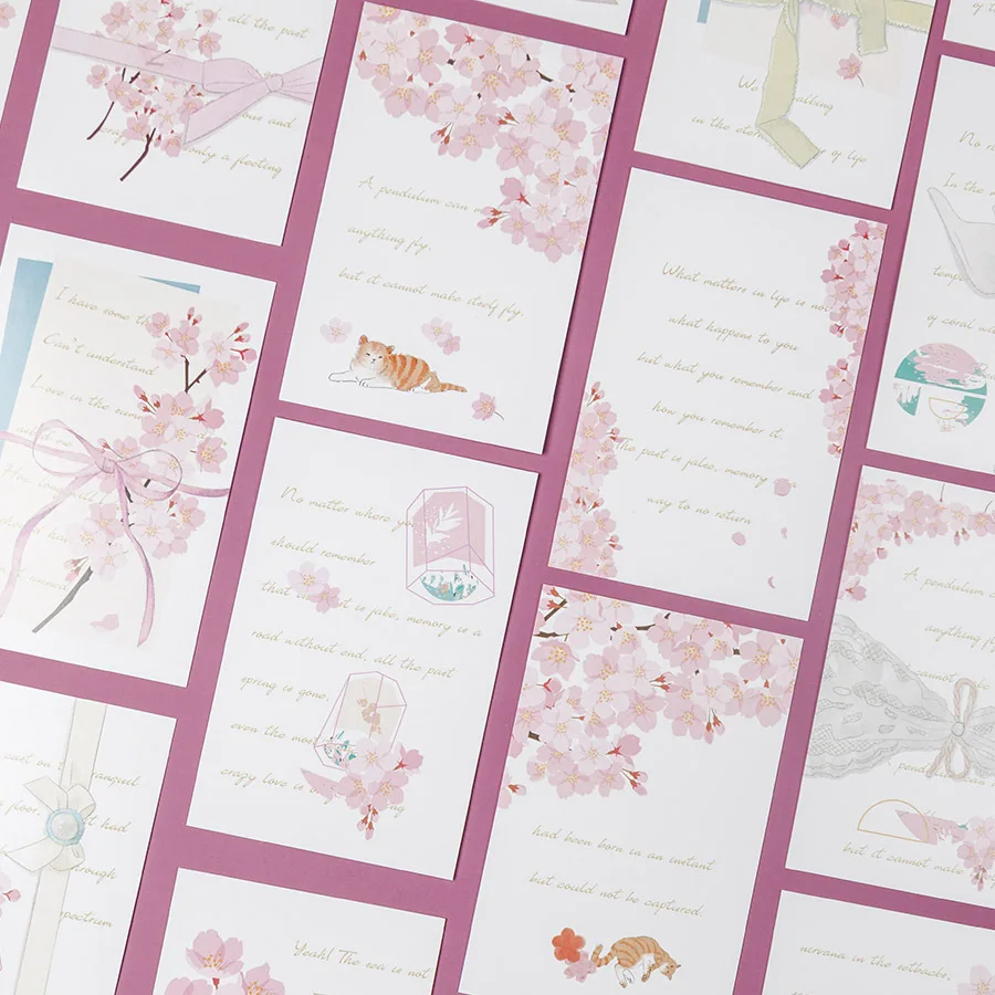 30 Sheets/Set Japanese Cherry Blossom Postcard Greeting Card Birthday Letter Gift Card Message Card