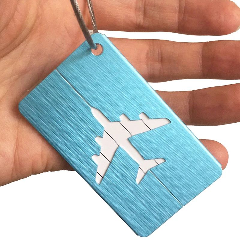 New Upgraded Metal Brushed Luggage Tag Aluminium Alloy Baggage Name Tags Travel Accessories Luggage Checked Boarding Bags Label