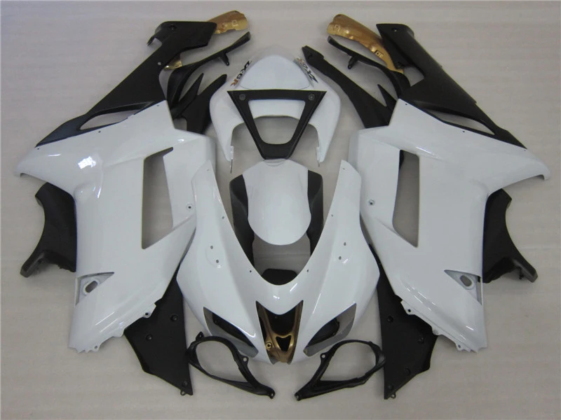 Hot fairings for Kawasaki ZX6R fairing kits 2007 2008 white black gold motorcycle parts ZX-6R 07 08 Ninja 636 CS17