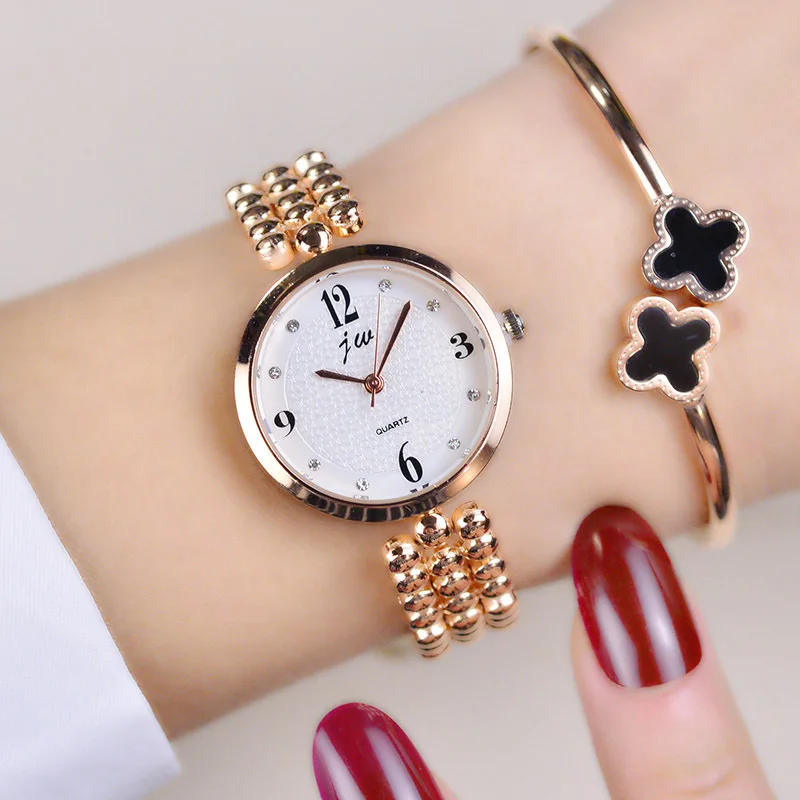 2018 New Brand Jw Quartz Watch Women Luxury Gold Silver Wristwatches Ladies Simple Crystal Bracelet Watches Female Clock Gifts