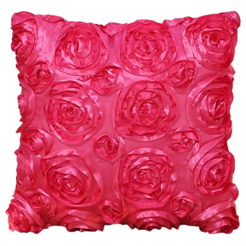 coxeer Romantic Floral Throw Pillowcase Polyester Rose Flowes Decorative Pillows Cover Square Cushion Cover 40x40cm Kussenhoes