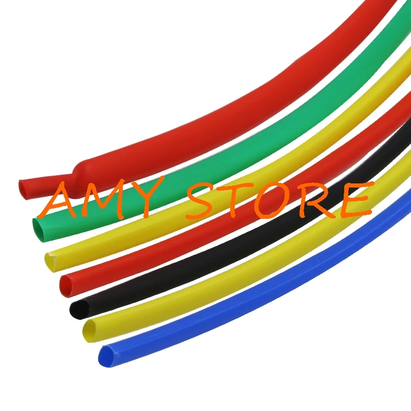 5 Meters Multi Colors 1mm/1.5mm/2mm/2.5mm/3mm/3.5mm/4mm Car Cable Insulation Wrap 2:1 Heat Shrink Tubing