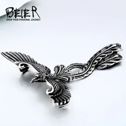 BEIER Cool 3D Phoenix Pendant Necklace Stainless steel Bird Charm Choker Animal Jewelry for man Good detail BP8-204