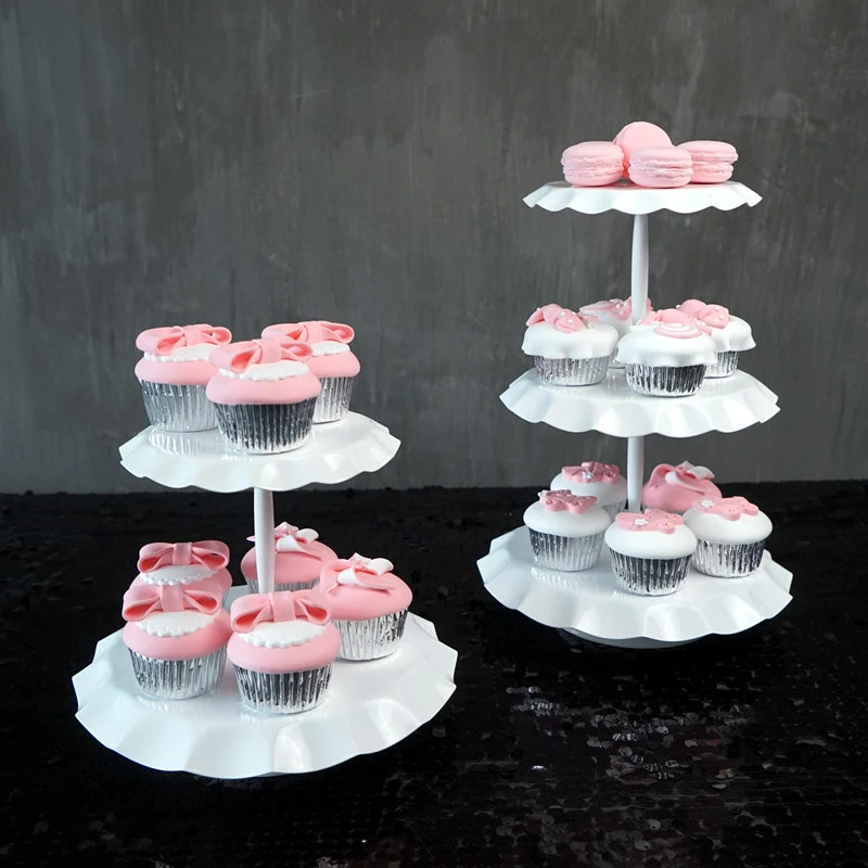 White Color Wedding Cake Stands Cupcake Plates for Home Party Baking Cake Coffee Shop Display Tools Dessert Tray Cake Stand