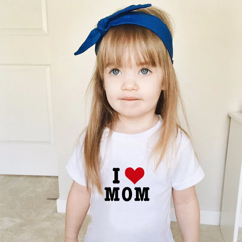 Love Mom Shirt Mothers Day Shirt Newborn Baby Tshirt Summer Short Sleeve Tops Children Casual Tops Funny Cute Tee Shirt