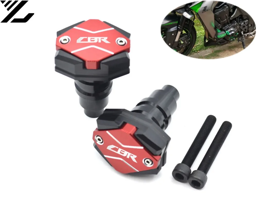 CBR logo Motorcycle Frame Slider Anti Crash Caps protection Moto Crash Pad for honda CBR600RR 900 929 954 919 CBR650F 600F 1000R