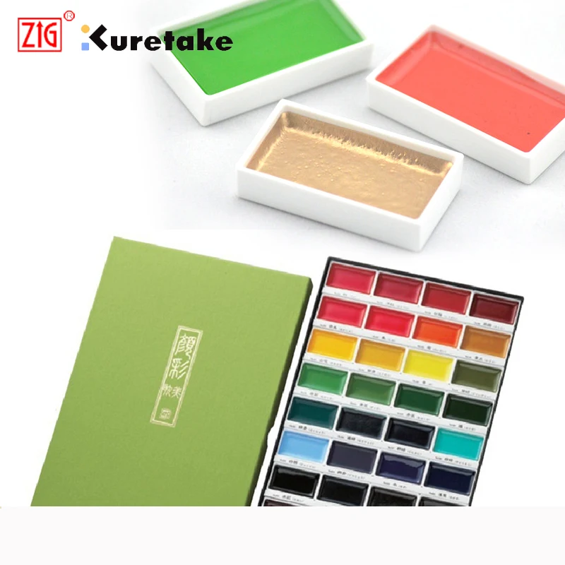 Kuretake Solid Watercolor Paint Set Japan