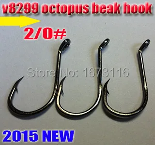 2015new fishing hook octopus beak hooks size:2/0#  quantity:30pcs/lot  high carbon steel