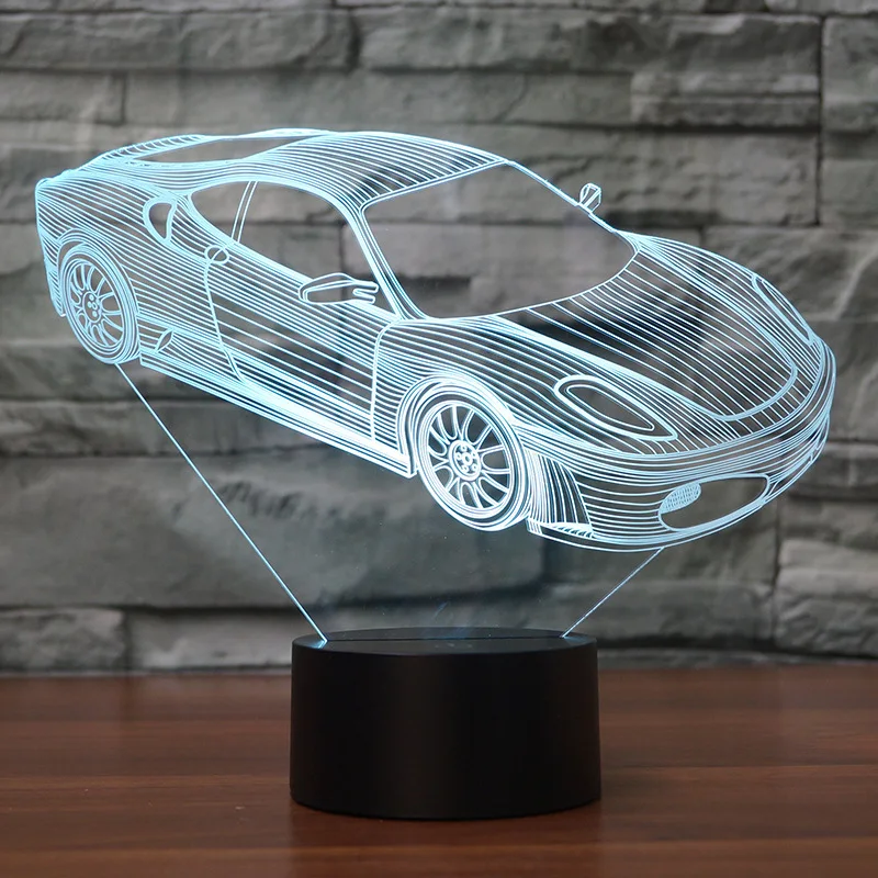 Sports Vehicle Night 3d Table Lamps Seven Colors Led Desk Lamp Manufacturer 3d Led Table Lamp Personality Gift