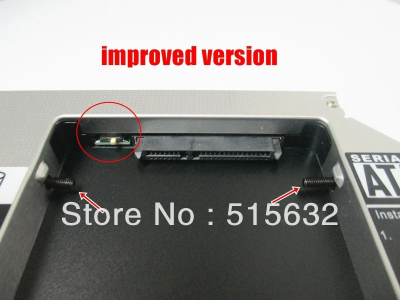 NEW 12.7mm Universal SATA 2nd Hard Driver caddy Aluminum with LED light Caddy for Optical Drive Bay improved version