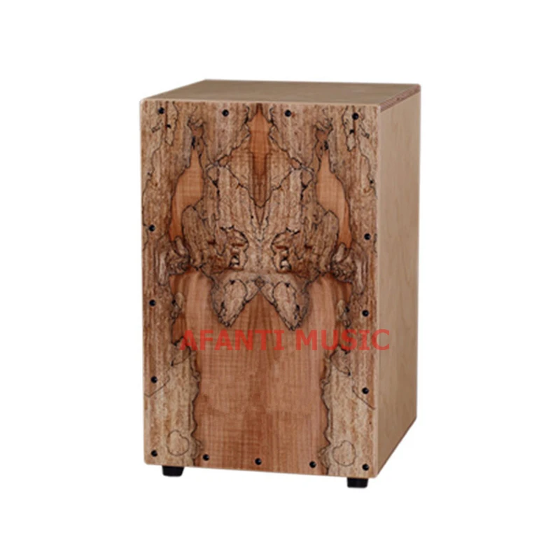 Afanti Music Tiger Grain Maple / Birch Wood / Natural Cajon Drum (KHG-212)