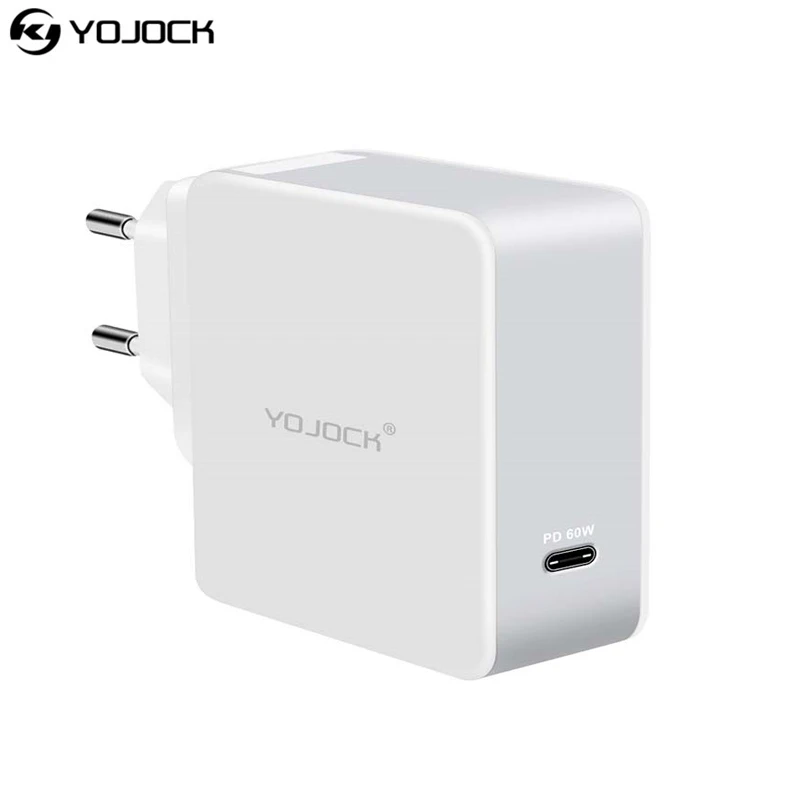 Сетевое зарядное устройство Yojock с разъемами USB Type-C и поддержкой быстрой зарядки, 3,0, 60 Вт