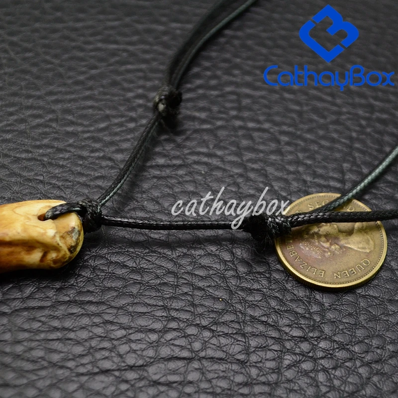 خمر نظرة بني داكن التبت القبلية تصميم الخام تمثال خنزير بري الأسنان حلية قلادة قلادة CB03B006 #4