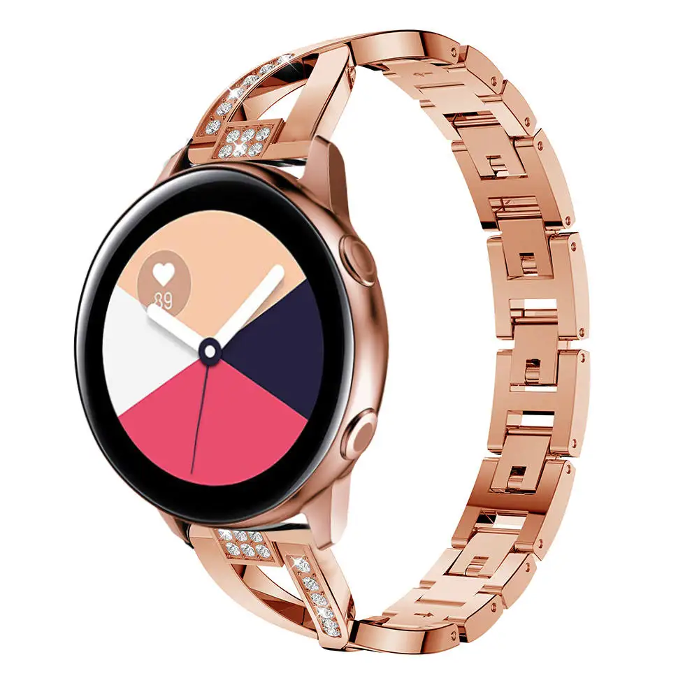 20mm Stainless Steel Watch Strap For Samsung Galaxy Watch Active 40mm/Active2 /Galaxy42mm Smart Wristband Metal Jewelry Bracelet