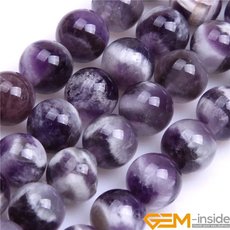 Round Mixed Color Amethysts Beads: 6mm To 14mm Natural Stone Beads DIY Loose Beads For Bracelet Making Strand 15\