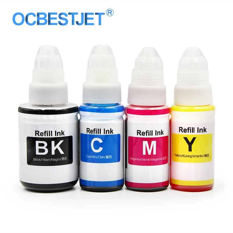 4Colors/Set Desktop Refill Dye Ink For Canon All Inkjet Printer Ink Cartridge And CISS (BK-135ML CMY-70ML Dye Ink)