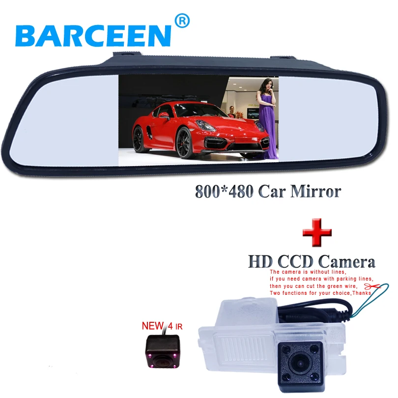 4.3 Inch color TFT LCD Screen Car Rear view Mirror Monitor Display With rear camera for Ssangyong Kyron Rexton Korando Actyon