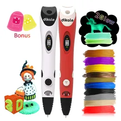 Dikale 3D Drawing Pen 7th Generation 3D Printer Pen Pencil Stencil 3D Stift Drucker eBook Refill PLA Filament Kid Adult DIY Gift