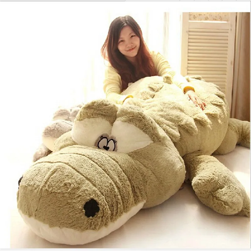 Creative Oversized Cute Crocodile Lying Section Plush Pillow Mat Plush Hand Doll Stuffed Toy Cartoon Plush Toys Kids Prize Gift