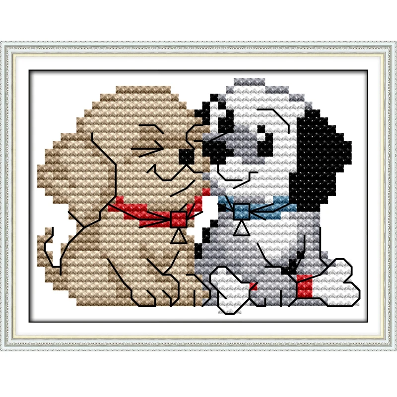 Joy Sunday Close companion DIY Handmade Needlework Cross Stitch Set Embroidery Kit 14CT 11CT Precise Printed Cross-Stitching