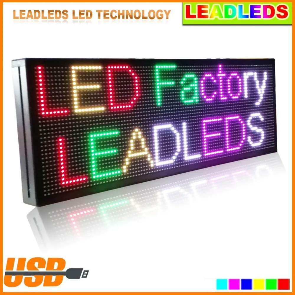 39 X 14inches P10 SMD RGB  Full Color Led Display Board,USB programmable and scrolling message Led sign