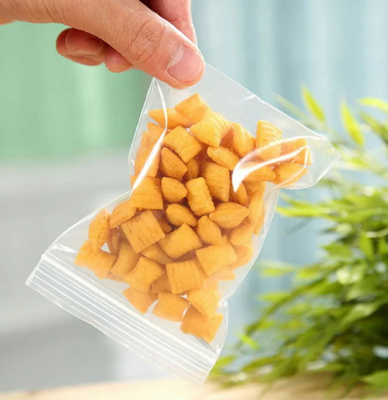 100pcs 4X6/5X7/6X8/7X10CM Plastic Zip Lock Ziplock Bags Clear Food Storage Package Jewelry packing Reclosable poly Zip Bag Thick