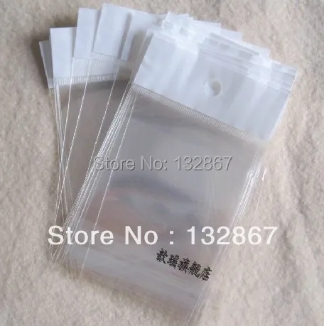 Hotsale Bags 200pcs lot  10*20cm OPP pearl hang hole jewelry packaging bag self adhesive seal clear plastic bag transparent