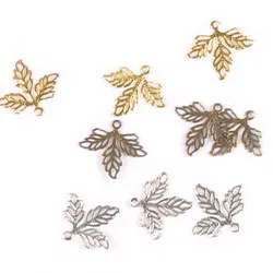 50Pcs Retro Metal Crafts Filigree Wraps Leaves Connectors Embellishments For Scrapbooking Diy Handicraft Home Decor YK0739