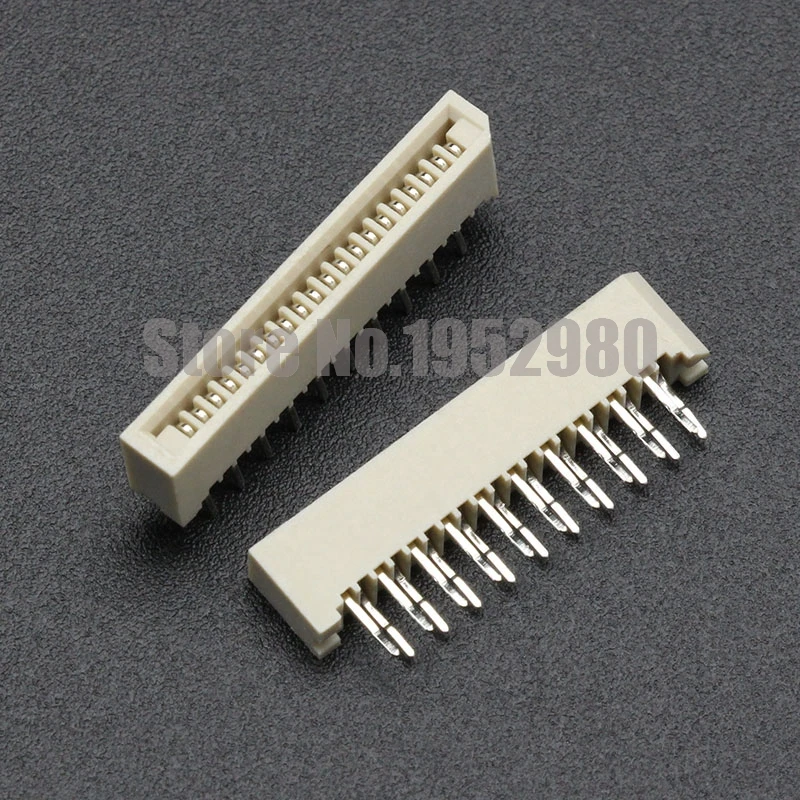 10PCS 1.0mm FPC/FFC Connector LCD Flexible Flat Cable Socket Double Row DIP Straight Pin Type 4 6 8 10 12 14 16 20 30 31 Pin