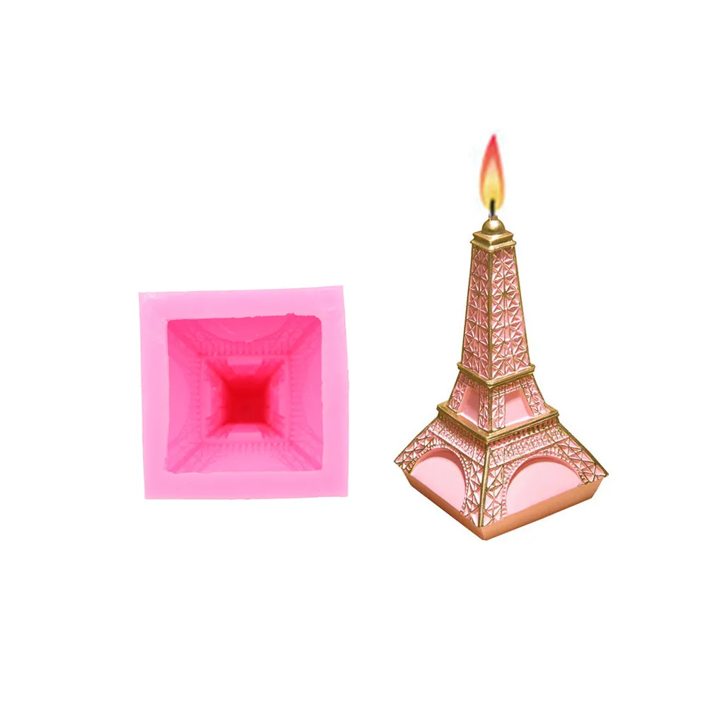 Stereo Eiffel Tower Sugar Cake Silicone Mold Handmade Chocolate Candle Craft Mold Cake Dessert Decorative Mold Baking Gadgets