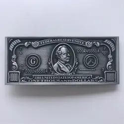 Novo estilo vintage 1000 dólar bill dinheiro cinto fivela gurtelschnalle boucle de ceinture BUCKLE-T011AS