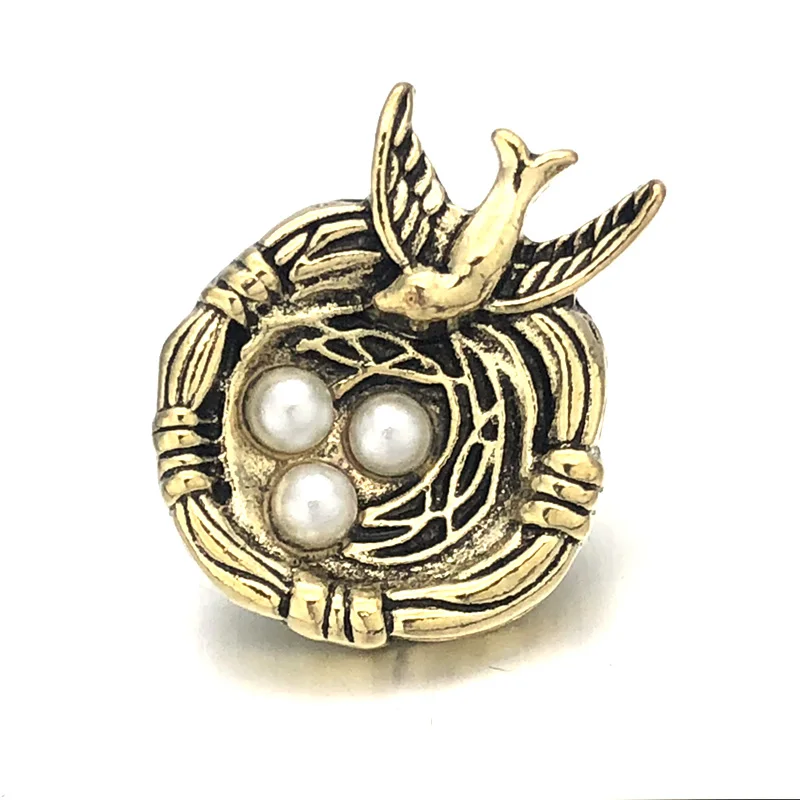 Hot Fashion w191 Flower Bird 3D 18mm Metal Snap Button For Bracelet Necklace Interchangeable Jewelry Women Accessorie Findings