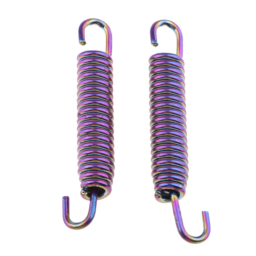 2Pcs 65mm Motorcycle Stainless Steel Exhaust Pipe Muffler Spring Hook Superior Strength&Appearance Exhaust Pipe Springs