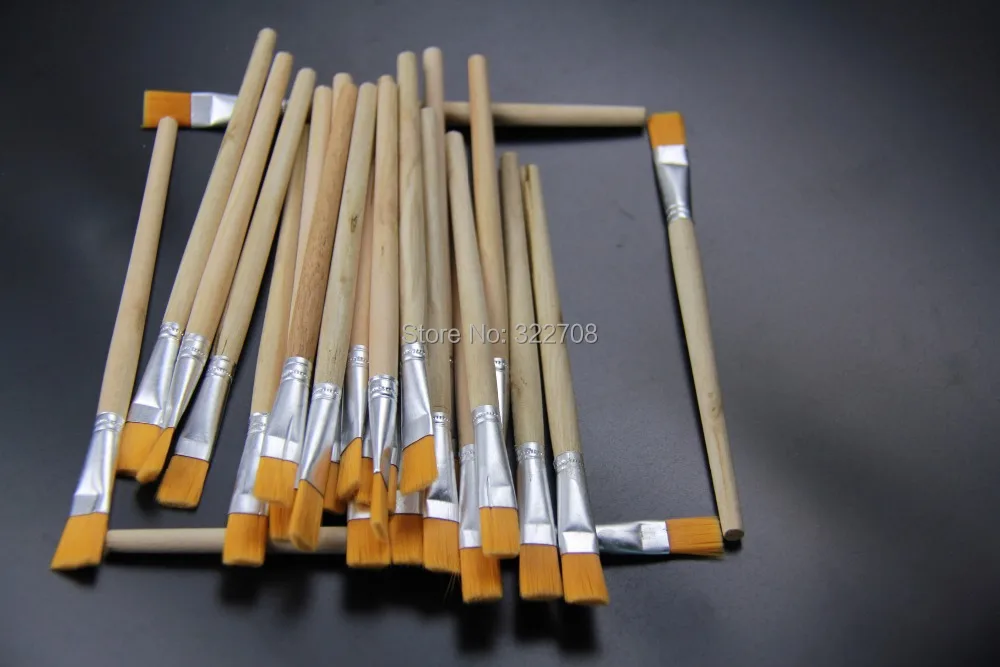 Free Shipping 50pcs BGA Solder Flux Paste Brush With Wooden Handle Reballing Tool