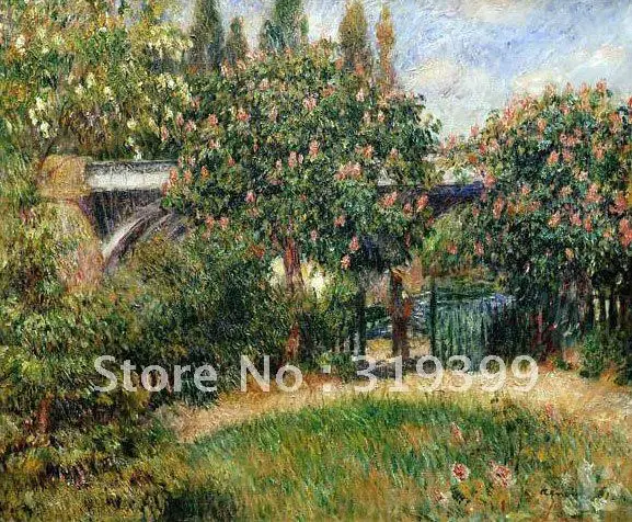 

Oil Painting Reproduction on linen canvas,railway bridge at chatou by pierre auguste renoir,Free DHL Shipping, 100% handmade