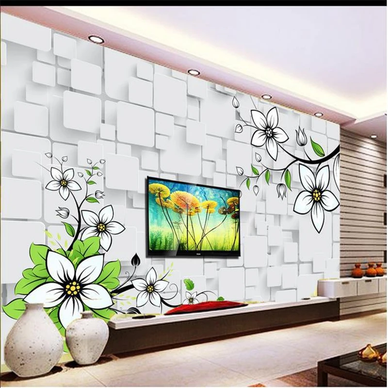 

beibehang 3d stereoscopic flower murals Chinese TV backdrop brick wallpaper living room bedroom murals papel de parede