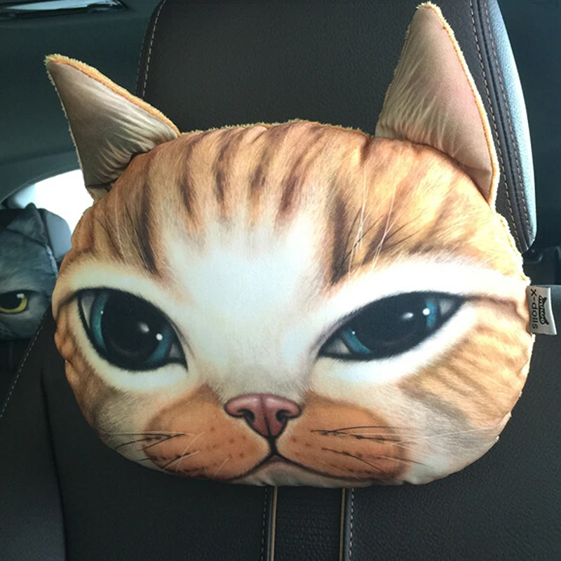 Car Seat Head Cushion Dog Auto Supplies Neck headrest Cat Tiger Car Creative Headrest Car Deat Cushion