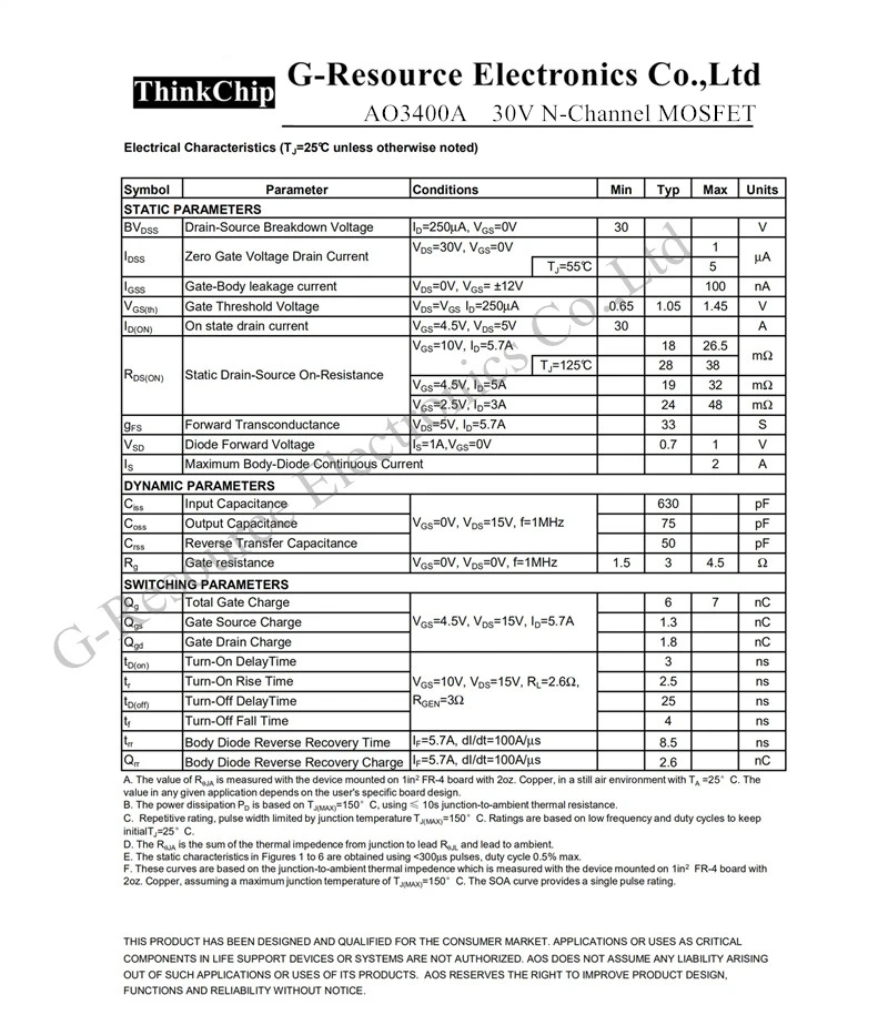 Transistor de efecto de campo, MOS-FET de Canal N, AO3400 /AO3400A/100 A09T SOT-23 SMD, nuevo y original, 3400 Uds.