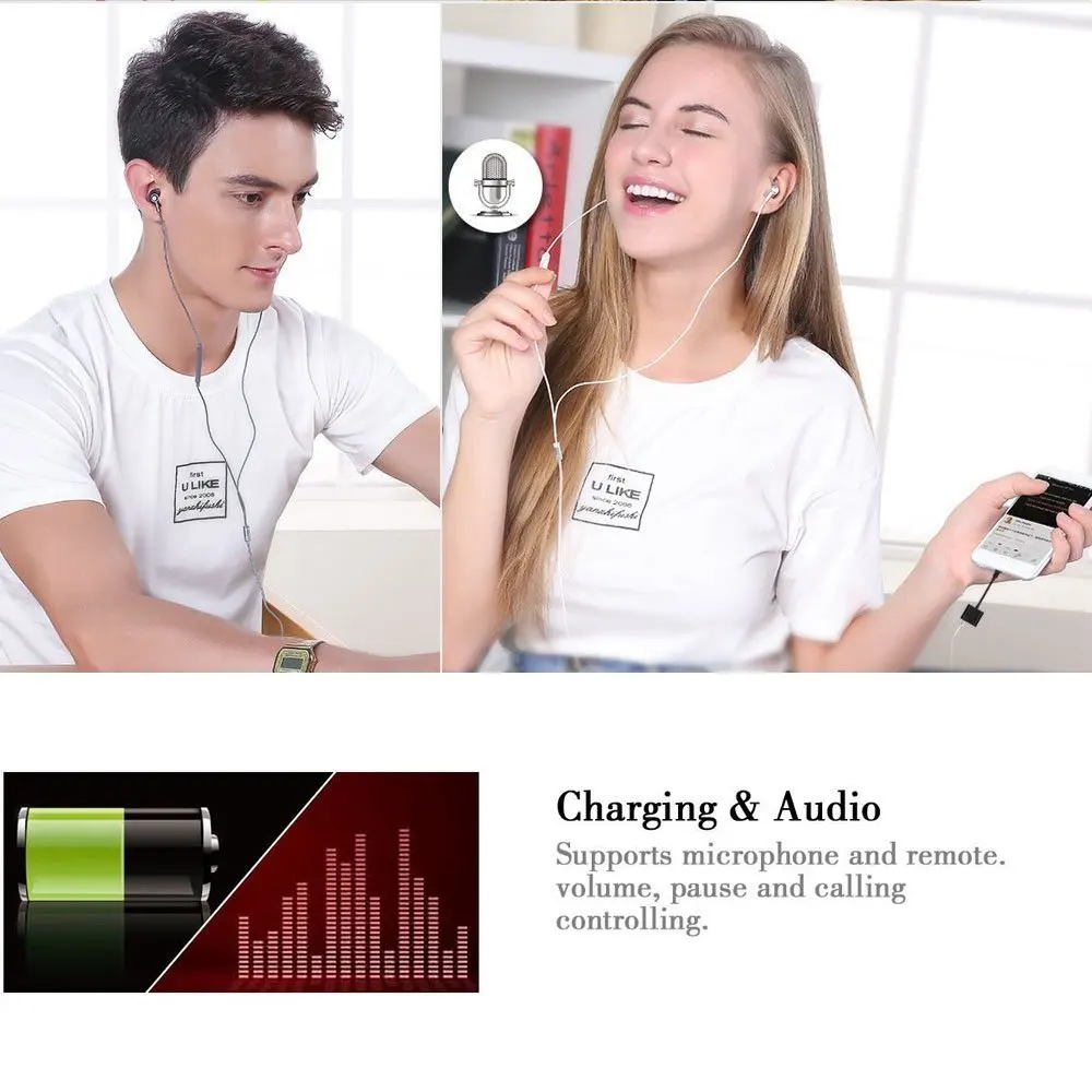 2 in 1 Type C Adapter to 3.5mm Headphone Jack + Charging Supports Audio and Charging USB Type-C Audio Charging for Xiaomi/Huawei