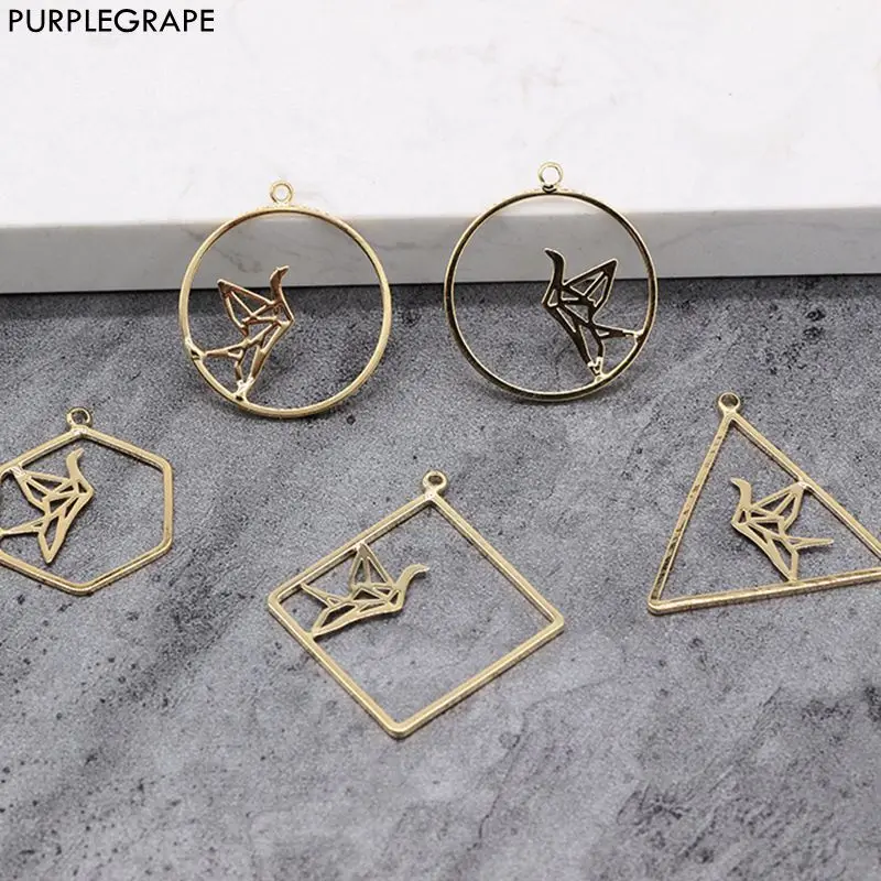 DIY hand made earrings pendant homemade earrings accessories material elegant paper crane geometric figure wireframe 10 pieces