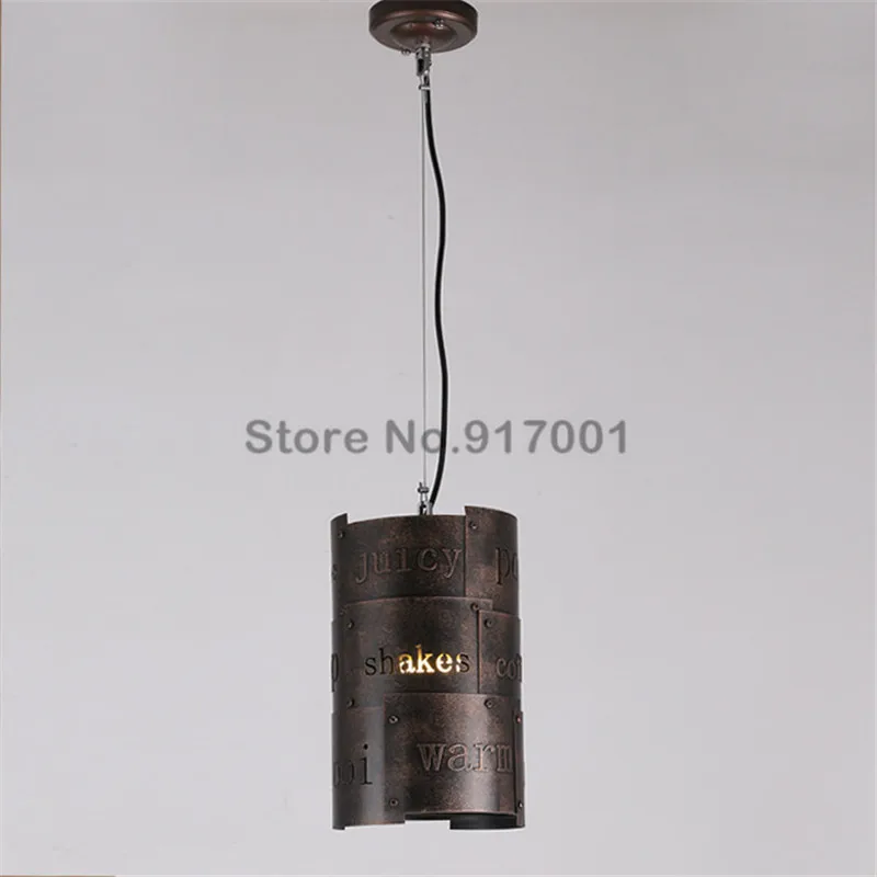 Loft retro creative Through-Carved English alphabet metal LED pendant lamp 90-265V Suspension Lamp for Dinning Room