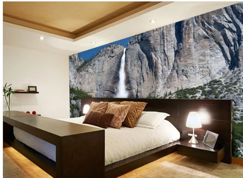

wallpaper for 3d Home Decoration Mountain waterfalls landscape background wall bathroom 3d wallpaper