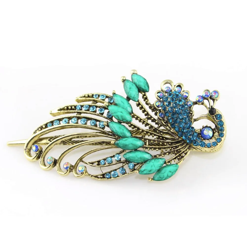 New Arrival Amazing Palace Luxury phoenix peacock Hair pin fashion crystal bird jewelry vintage accessories dance party gift