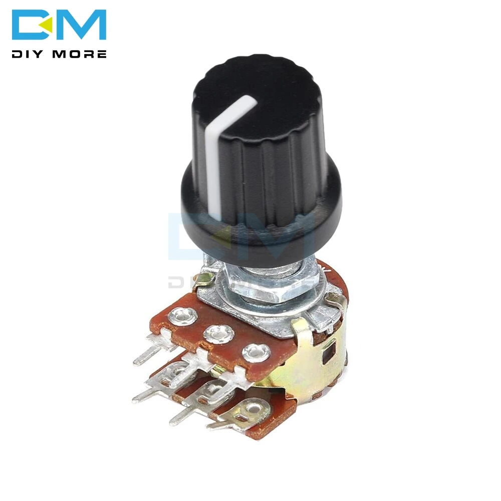 5PCS Potentiometer Resistor Linear Taper Rotary Potentiometer For Arduino 1K 2K 5K B10K 20K 50K 100K 250K 500K 1M Ohm Cap Knob