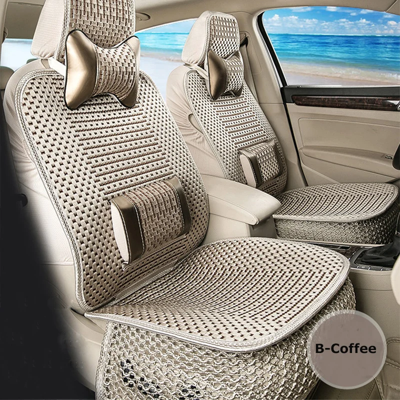 1PCS Ice Silk Seat Cover Cars Interior Automobiles Seats Covers Cushion Universal Protector Seat Mats Auto Pad Accessories