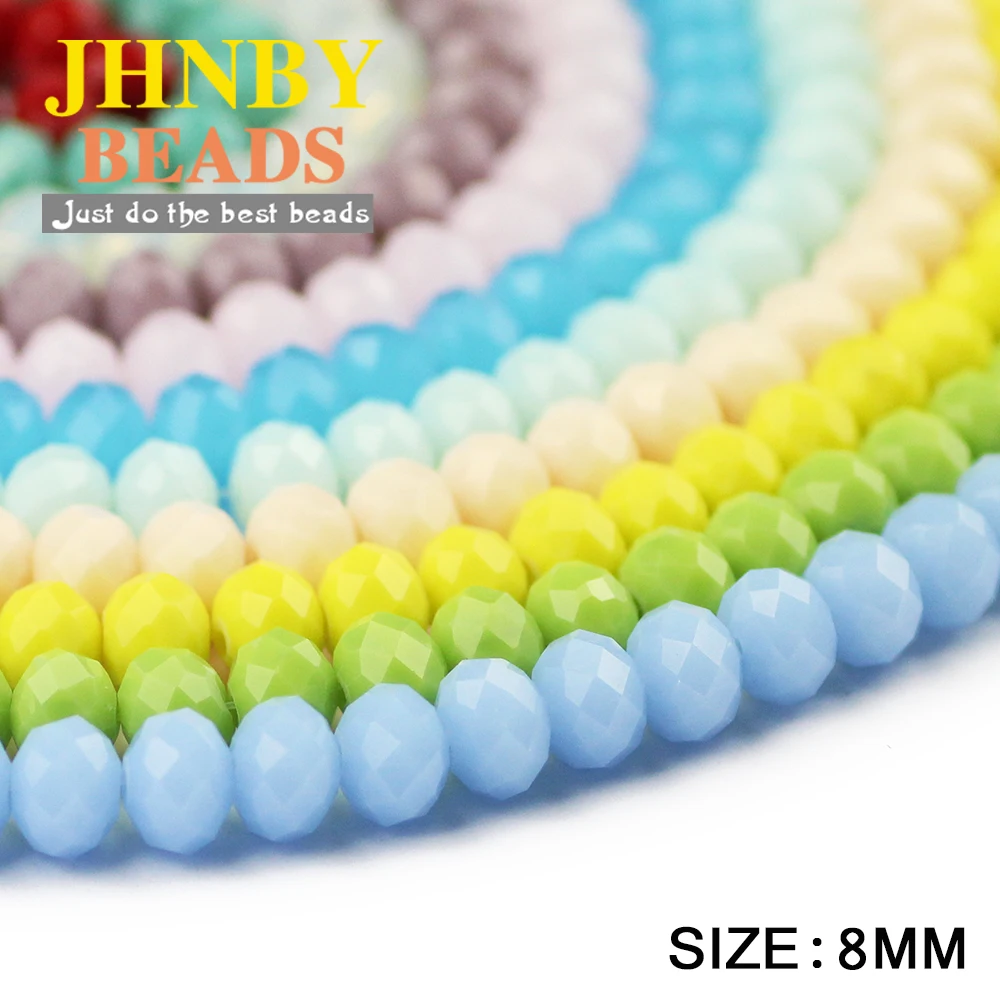 JHNBY Flat Round Faceted Austrian crystal beads ball 8x6mm 30pcs Ceramic color Loose beads jewelry making bracelets necklace DIY