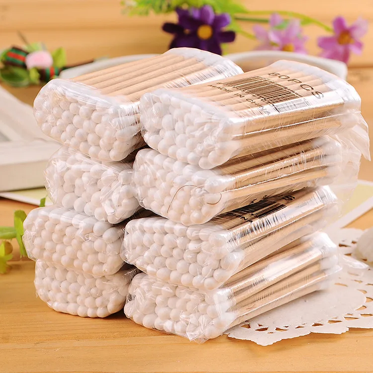 10X80PCS makeup cotton swab wooden Stick Double Head Cotton Buds/Ear buds Cosmetics Ear Clean Jewelry Clean cotonete maquiagem