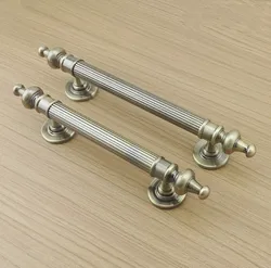 Antique Classic Zinc Alloy Bronze Wooden Door Handles Bathroom Balcony Bedroom Sliding Door Furniture Hardware Push Pull Handle