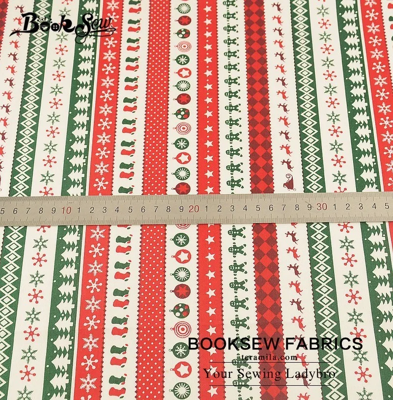 Booksew 100% Cotton Twill Fabric Christmas Design Home Textile Sewing Cloth Quilting DIY Patchwork Baby Craft Cushion Bedsheet