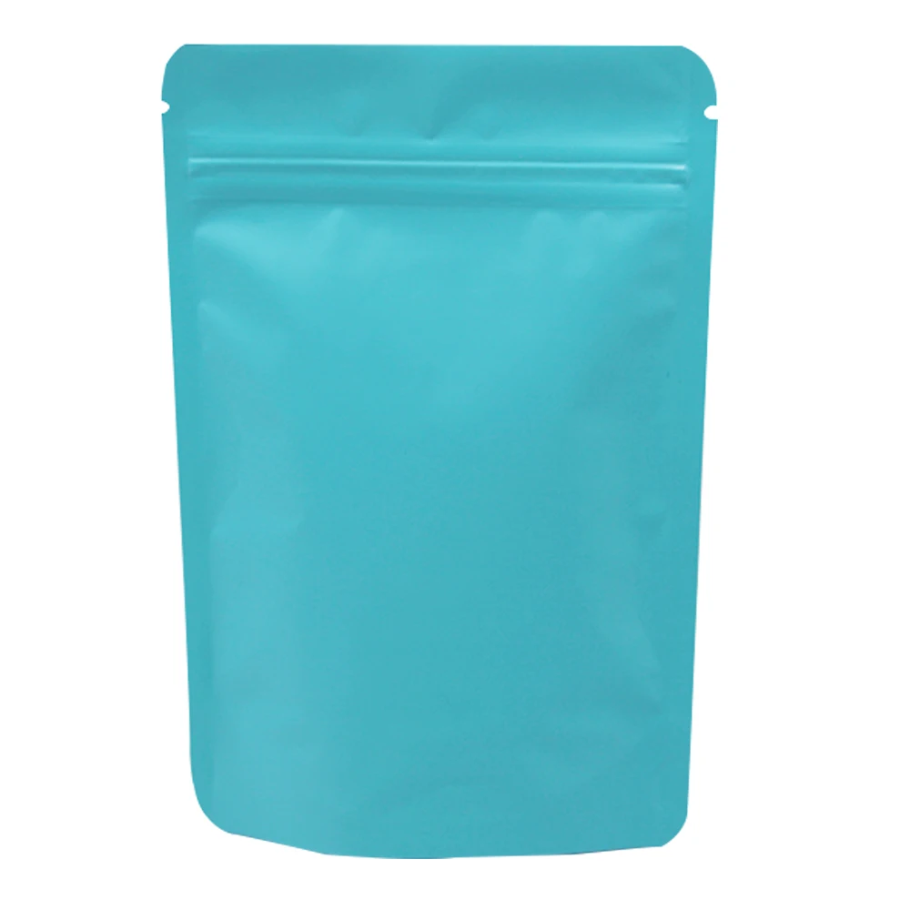 

100pcs/Lot 10x15cm Heat Seal Zip Lock Packaging Bag Stand Up Reclosable Pure Aluminum Foil Matte Storage Pouch for Snacks Coffee
